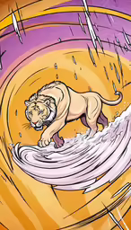 an image of a lion on a wave