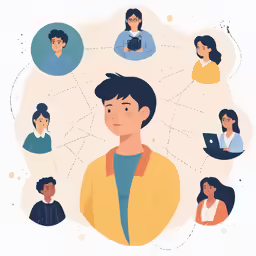 an illustration of the faces of people in different colors