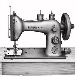 the old sewing machine has been turned into an art project