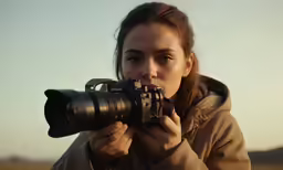 the woman is taking a photo with her camera