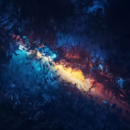 a colorful view of the street from the rain
