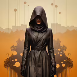 a woman in a black jacket is dressed up