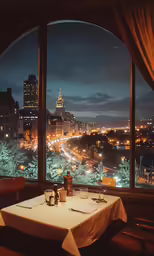 a view of a large city outside a window