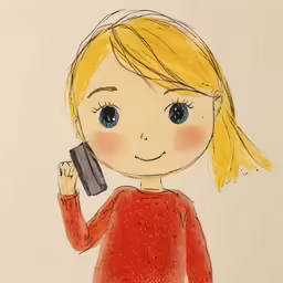 a picture of a kid with a phone
