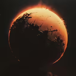 an abstract photo of a sun on fire