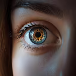 an eyeball being reflected in the human body