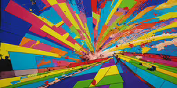 colorful art work in progress with the color of the rainbow,an abstract painting with a rainbow - colored pattern