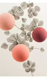 the print has three fruit with two leaves on it