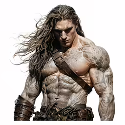 a man wearing heavy leather and his long hair blowing in the wind