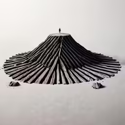 a person standing on top of a wooden structure