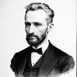 a man is wearing a tuxedo and looking ahead