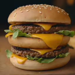 hamburger with cheese, lettuce and sauce