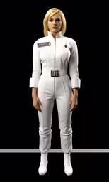 a woman dressed in white poses for the camera