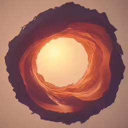 a large circular object with a bright sun behind it