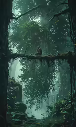 the bird is sitting on the tree branch