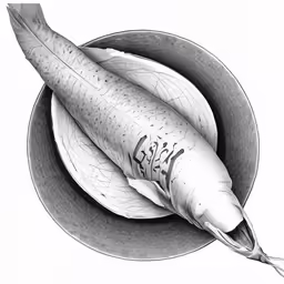 a white bird on a plate that has been drawing