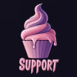 a purple cupcake with a pink frosting on it