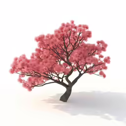an abstract red tree with a white background