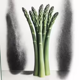 two plants are depicted in this artistic still life painting