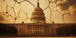 the capitol building as seen through a fence