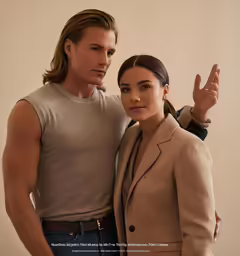 a man and woman standing next to each other