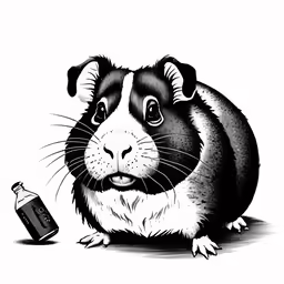 a cartoonized illustration of a fat rat eating an apple