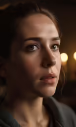 the woman has no eyes yet she is looking at something