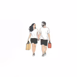 a drawing of a couple with briefcases