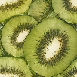 sliced cucumber slices displayed together with green stems
