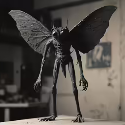 a black and white photo of a very creepy insect
