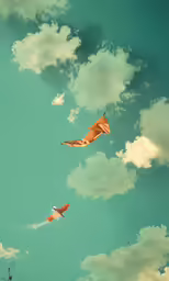 several kites that are in the air