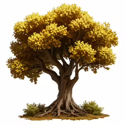 an image of a beautiful golden tree on a white background