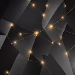 a close up of many lights shining against a black background