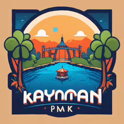 an image of a blue lake and sky,an illustration for kayman fmk