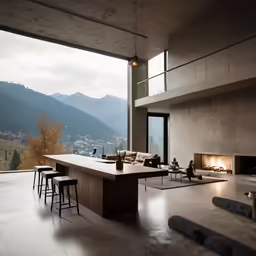modern, rustic style apartment overlooking the valley and valley