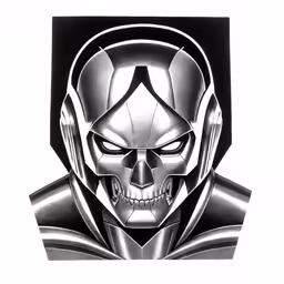 a black and white drawing of a death mask
