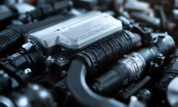 the engine of a mercedes benz coupe car
