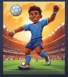 cartoon soccer player about to kick the ball,an adult male soccer player in action on the ball