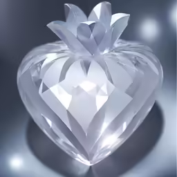 a white diamond in the shape of a heart