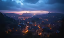 a night view from the city with buildings