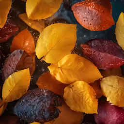many leaves are falling and sitting on the ground