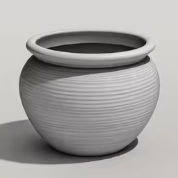 a gray pot is shown in front of the image