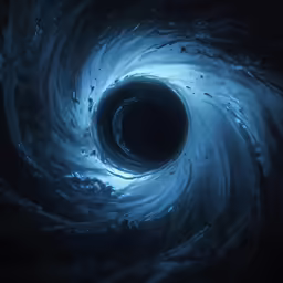 a black hole in the water that has light on