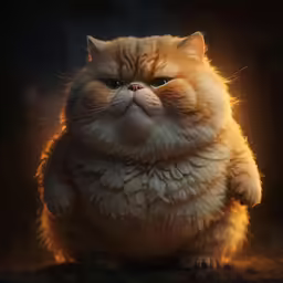 a fluffy orange cat sitting on the ground with its paw extended