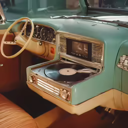 a vehicle dashboard with a stereo sitting in the center