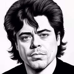 a man with black hair and eyes wearing a shirt