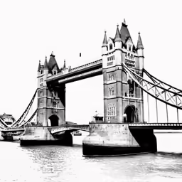 black and white photograph of the london tower bridge