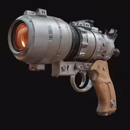 a gun that is laying on a black background