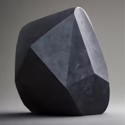 a large gray rock with a white circle on top