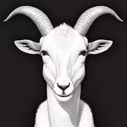 a sheep with long horns and big horns